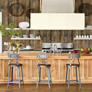Pract Pack - 3D Self Adhesive & Waterproof Wood Effect Wallpaper Roll – Brown