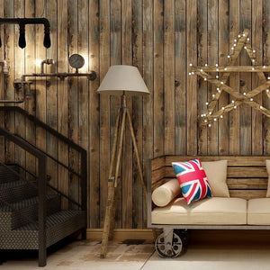 Pract Pack - 3D Self Adhesive & Waterproof Wood Effect Wallpaper Roll – Brown