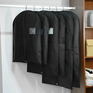 Pract Pack - 16 Pcs Wardrobe  Non-Woven Dustproof Suit Garment Bags - Black