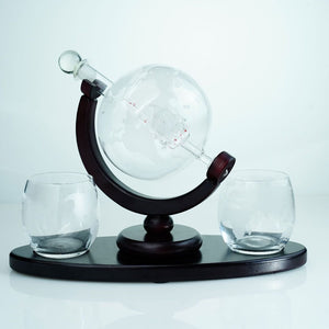Bar Visor - Globe Decanter Set - 3 Piece with 850ml Decanter and 2 Glasses Default Title