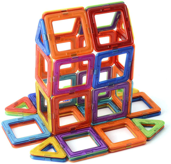 Toto Bubs - Magnetic Building Block Tiles for Kids - 124 Piece Set