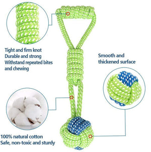 WigWagga - Cotton Rope Teeth Cleaning Chew Toy for Dogs - 7 Piece - Green Default Title