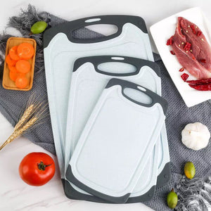 Pruchef - Plastic Reversible Cutting Chopping Board with Handles - 3 Pieces Default Title