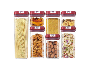 Pruchef - Airtight Food Storage Containers to Organize Pantry - 7 Pcs - Red Default Title