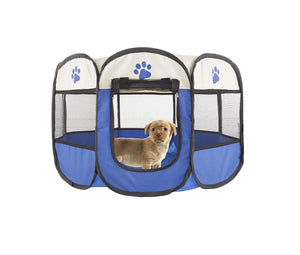 WigWagga - Large Size Portable Pet Dog Playpen and Carry Bag - Blue - 114cm Default Title