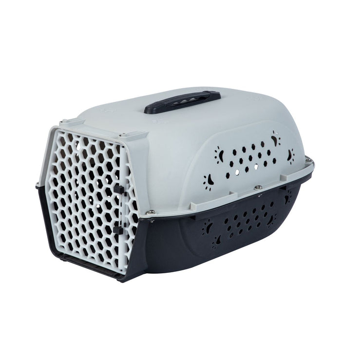 WigWagga - Pet Dog Cat Travel Carrier Box - 48cm x 32cm x 26cm - Grey