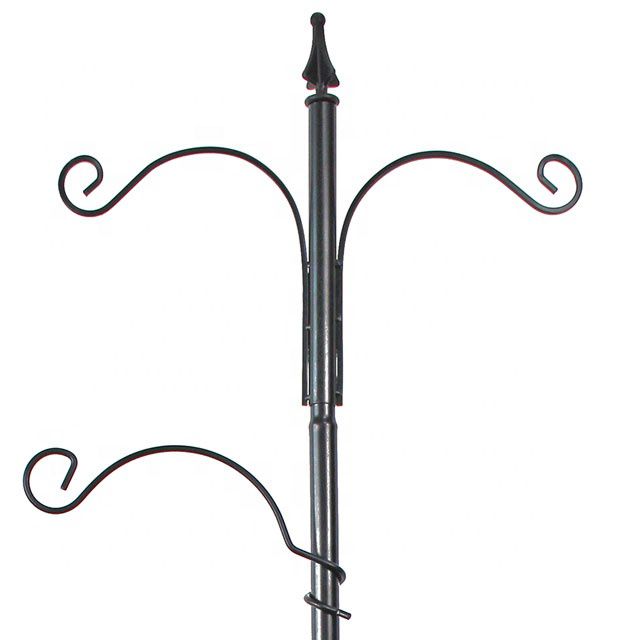 WigWagga - Bird Feeder Station Stand with 5 Hooks for Many Feeders - 210cm
