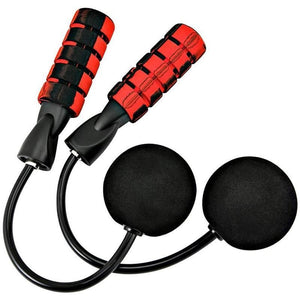 VolaFit - Weighted Tangle Free Cordless Skipping Jump Rope for Exercise Red & Black