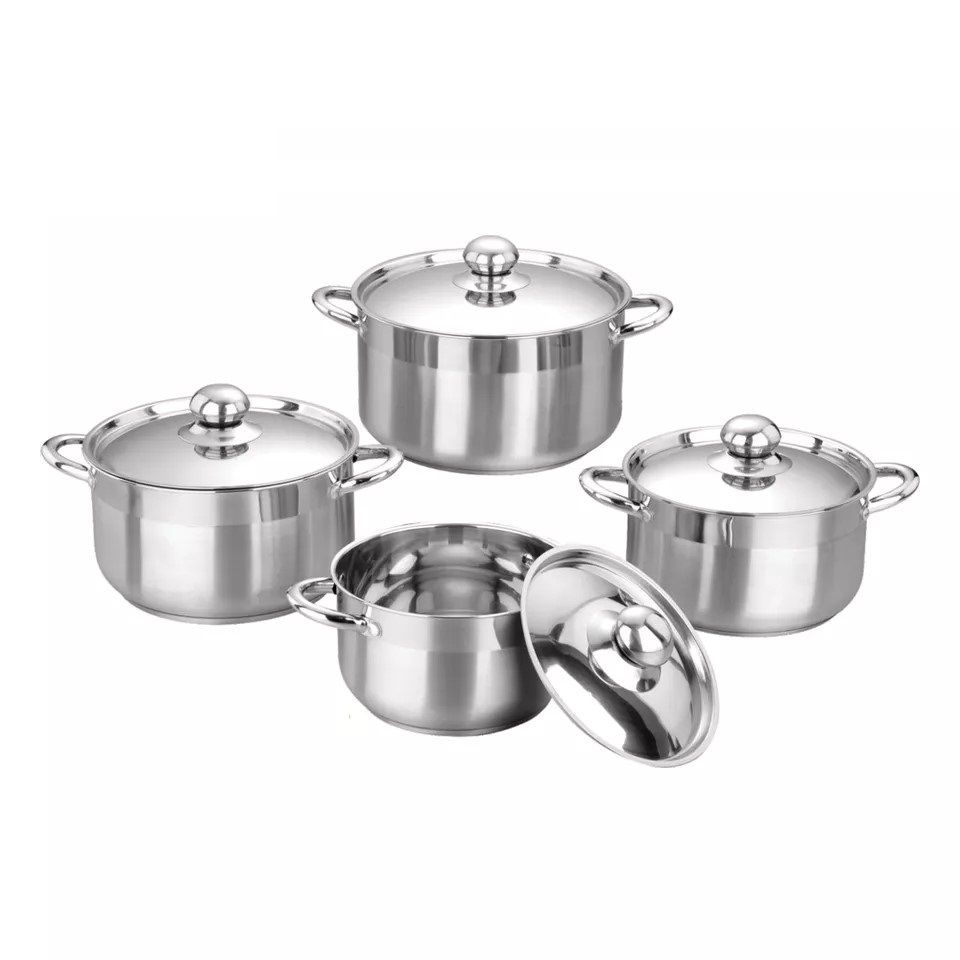 German Encapsulation Cookware Pruchef - 3-Layer Encapsulated Bottom Stainless Steel Cookware Set - 8 ...