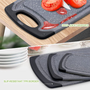 Pruchef - 3 Piece Reversible Cutting Chopping Board with Handles - Black Default Title