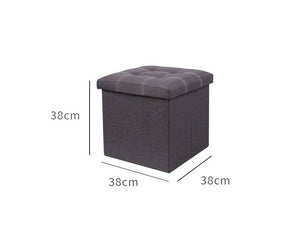Pract Pack - Grey Storage Ottoman Stool for Organizing - 38x38x38cm Size Default Title