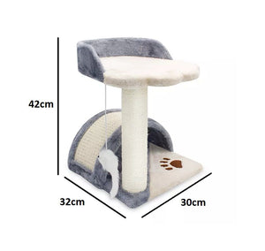 WigWagga - Plush and Sisal Wrapped Cat Scratching Post Tower - Grey Default Title