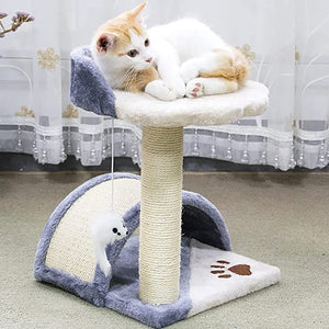 WigWagga - Plush and Sisal Wrapped Cat Scratching Post Tower - Grey Default Title