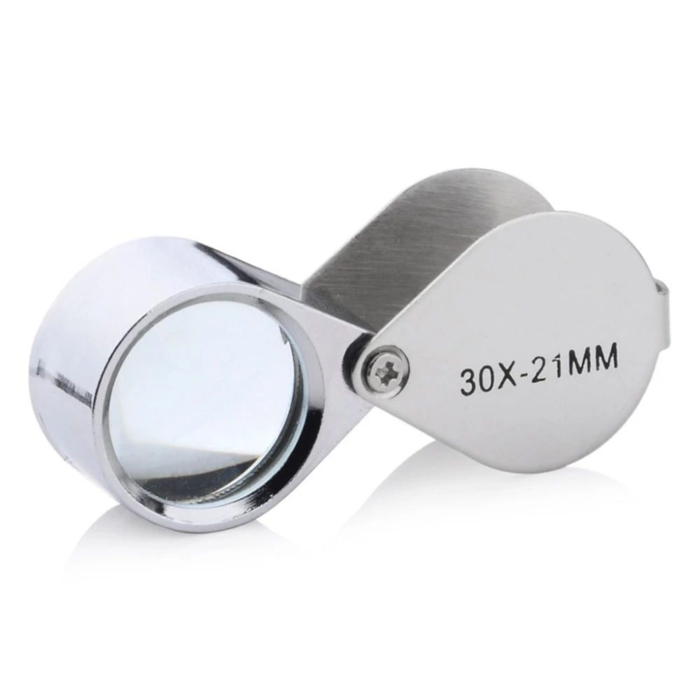 Magnifying Glass 30X 21mm Jewelers Eye Loupe Magnifier with Case, Adult Unisex, Size: Small, Silver
