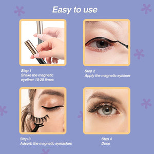 Volamor - Magnetic Eyeliner and Magnetic Eyelashes Set - 3 Pairs (6 Lashes) Default Title