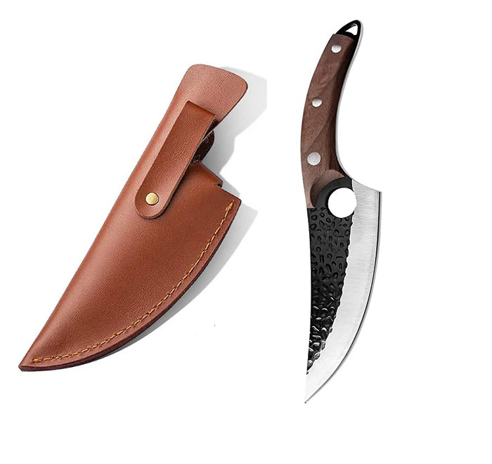 Pruchef - Sharp Chef Knife with Leather Sheath for Kitchen Home Outdoors