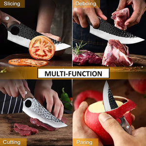 Pruchef - Sharp Chef Knife with Leather Sheath for Kitchen Home Outdoors Default Title