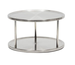 Pract Pack - Stainless Steel Lazy Susan Turntable Two Tier Rotating - 25cm Default Title
