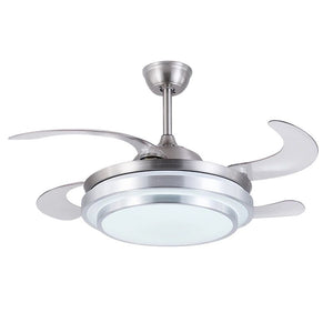 Volamor - Invisible Retractable Ceiling Fan with Light and Remote - Silver Default Title