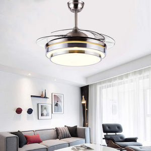 Volamor - Invisible Retractable Ceiling Fan with Light and Remote - Silver Default Title