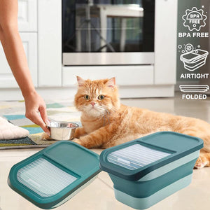 WigWagga - Portable Collapsible Pet Food Container - Blue/Green Default Title