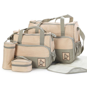 Toto Bubs - 5-Piece Multi-Function Mommy Bag Baby Nappy Diaper Bag Set Default Title