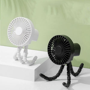 Toto Bubs - Rechargeable Desk & Stroller Fan Flexible Octopus Legs - Black Default Title