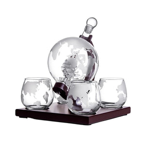 Bar Visor - Globe Decanter Set - 5 Piece with 800ml Decanter and 4 Glasses Default Title
