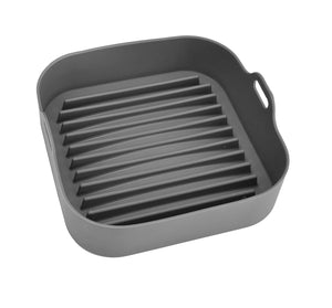 Pruchef - Non Stick Silicone Air Fryer Basket - Microwave & Dishwasher Safe Grey