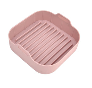 Pruchef - Non Stick Silicone Air Fryer Basket - Microwave & Dishwasher Safe Pink