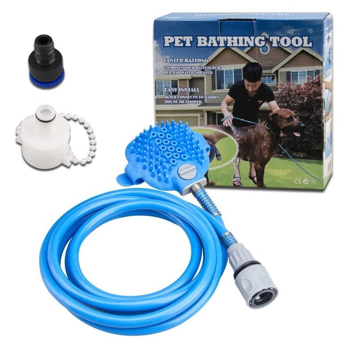 WigWagga - Pet Shower Head, Bathing Massage Brush Shower Head Grooming Tool for Dogs