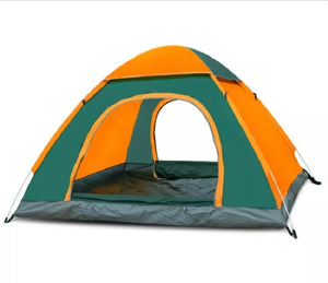 Harqona - Automatic Light Duty Pop-Up Camping Tent Set - Fits 2 People Orange & Green