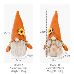 Melika Brands - Autumn Gnome Sunflower Faceless Doll- Orange Default Title