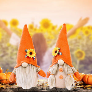 Melika Brands - Autumn Gnome Sunflower Faceless Doll- Orange Default Title