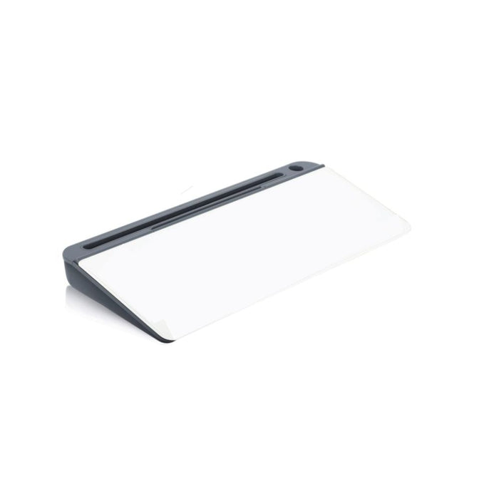 Nerdy Admin - Glass Desktop Pad With Drawer 40cm- Grey