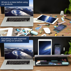 Melika Brands - Melika Brands - Glass Desktop Pad With Drawer 40cm- Grey Default Title