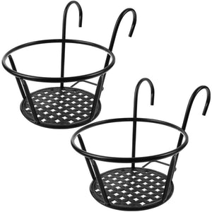 Home Garden Hanging Pot Plant Holder Set of 2 Black