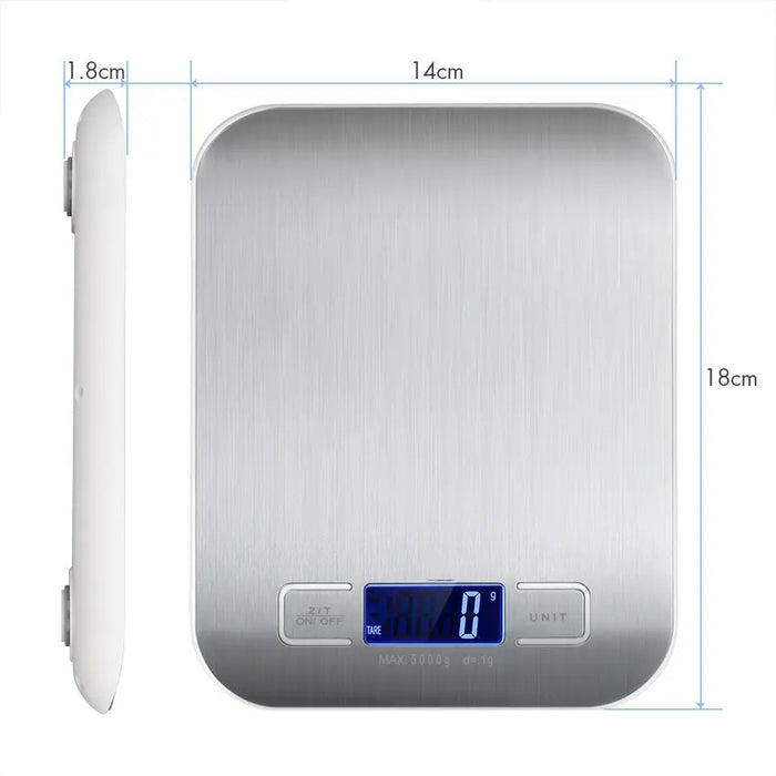 Pruchef - 1g-10kg Digital Kitchen Scale - Silver