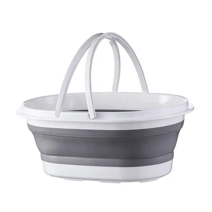 Pract Pack - Collapsible Foldable Mop Bucket with Drainage and Two Handles - Grey