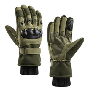 Herqona- Tactical Military Gloves Warm Protective Shell Gloves - Army Green