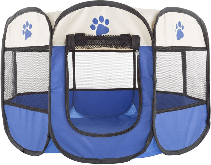 WigWagga - Portable Pet Dog Playpen- Medium Size Blue Colour