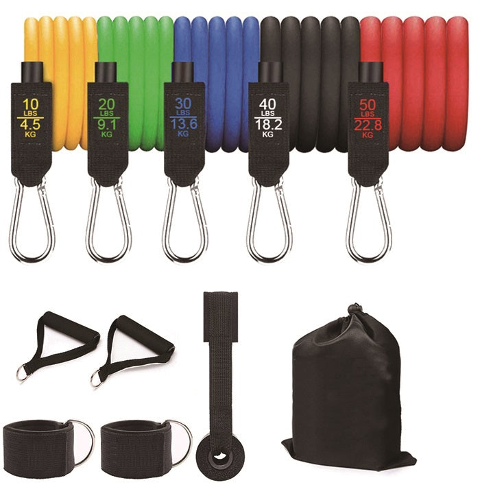 VolaFit - Resistance Exercise Bands for Home and Gym Workout 11 Piece Set