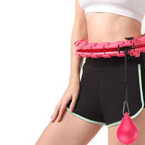 VolaFit - Smart Weighted Hoola Hoop with Gravity Ball for Exercise - Pink Colour