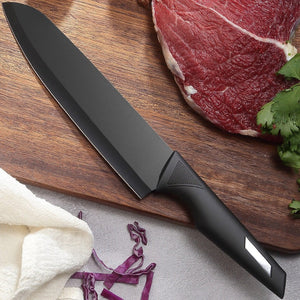 Pruchef- 5 Pcs Stainless Steel Chef Knife Set Kitchen Knives Set - Black
