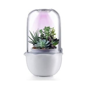 GajToys- Smart  Succulent Pot with Grow Light with Timer and Fan and Drainage Hole-  White
