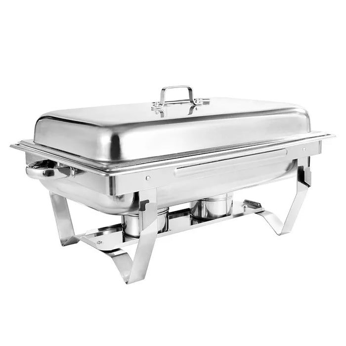 Pruchef- Stainless Steel Rectangular Chafing Dish Buffet Set for Catering with Fuel Rack And Lid - 11L