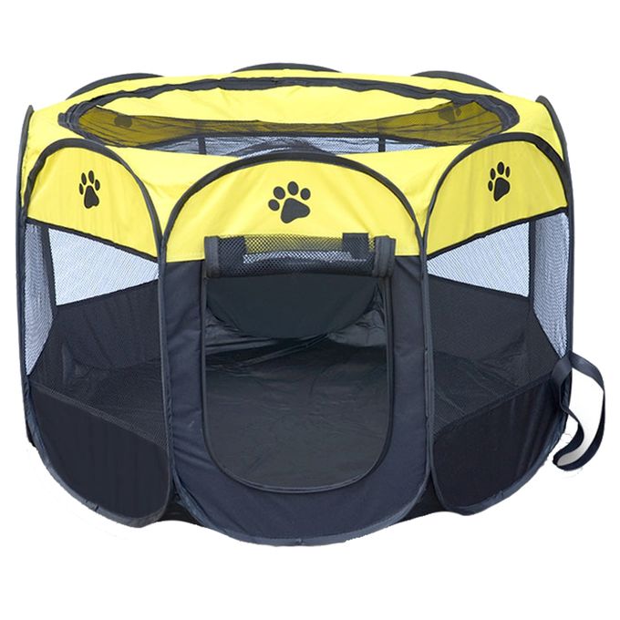 WigWagga Portable Pet Dog Playpen Medium Size and Yellow