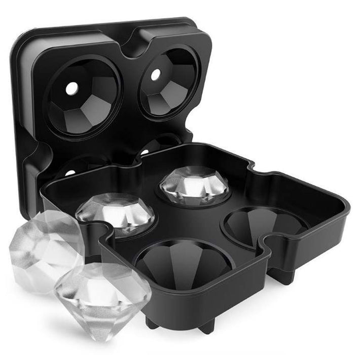 Bar Visor - Diamond Ice Cube Maker Food Grade Silicone Tray Makes 4 Cubes