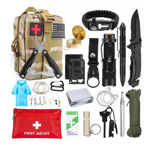 Herqona-Emergency Survival kits, SOS Outdoor Survival Tactical First Aid Bag- 19 in 1