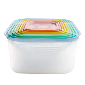Pract Pack -  8 Pack Multi-purpose Plastic Storage Bowls with Lid - Multicolour